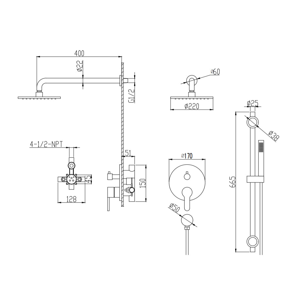 Chrome Shower Faucet Lauretta-4