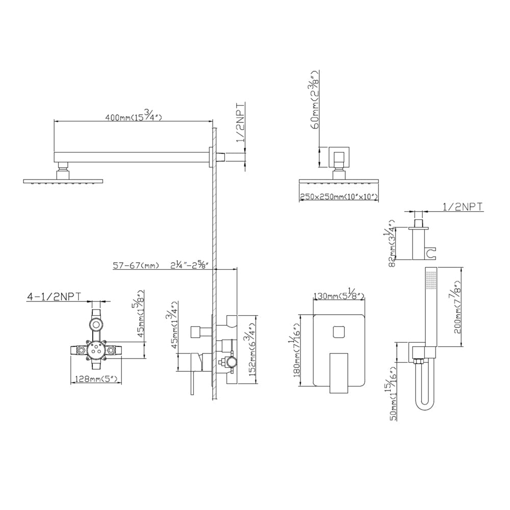 Chrome Shower Faucet Lauretta-4