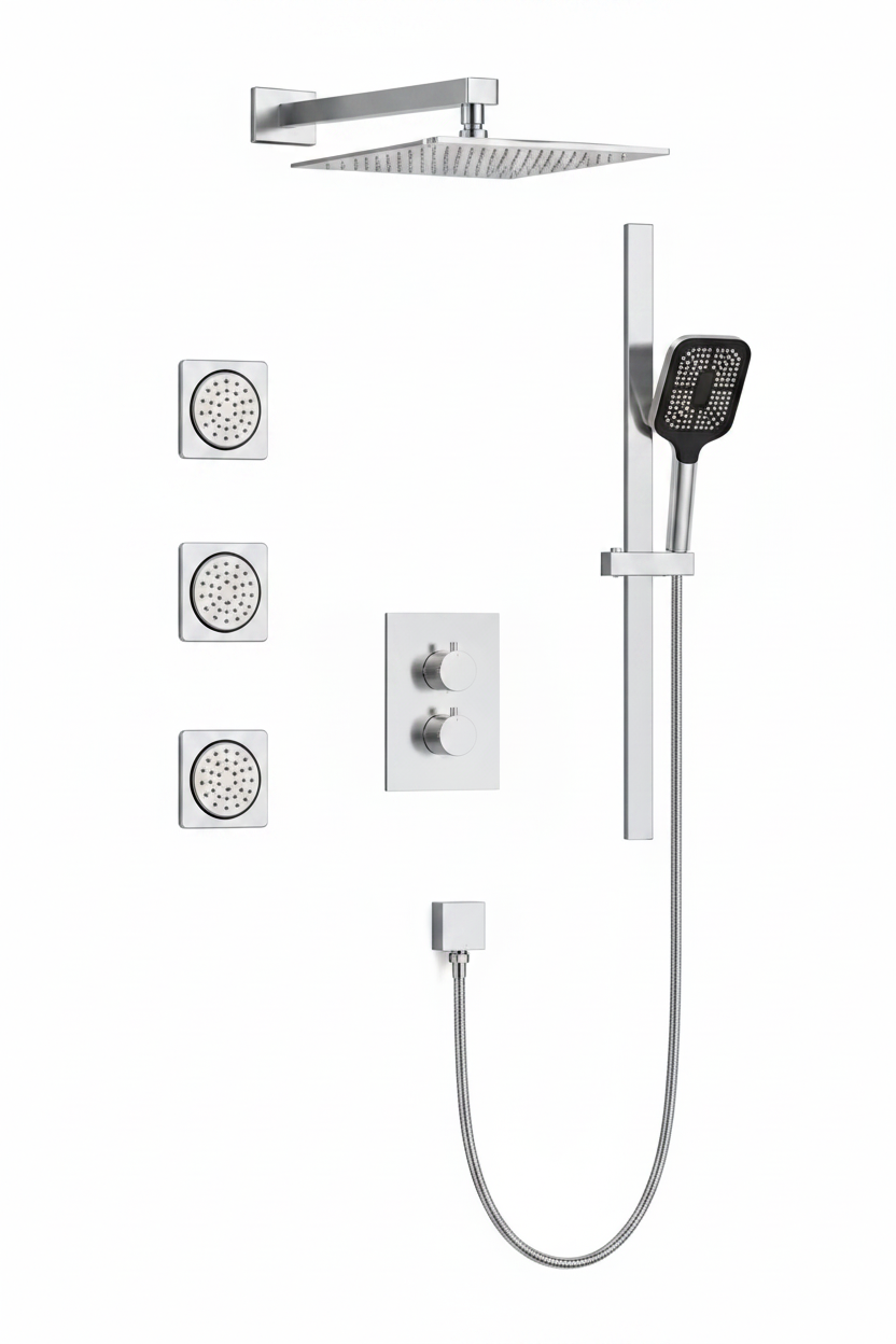 Lauretta FIRENZE 3-Way Thermostatic Shower Faucet - Matte Black