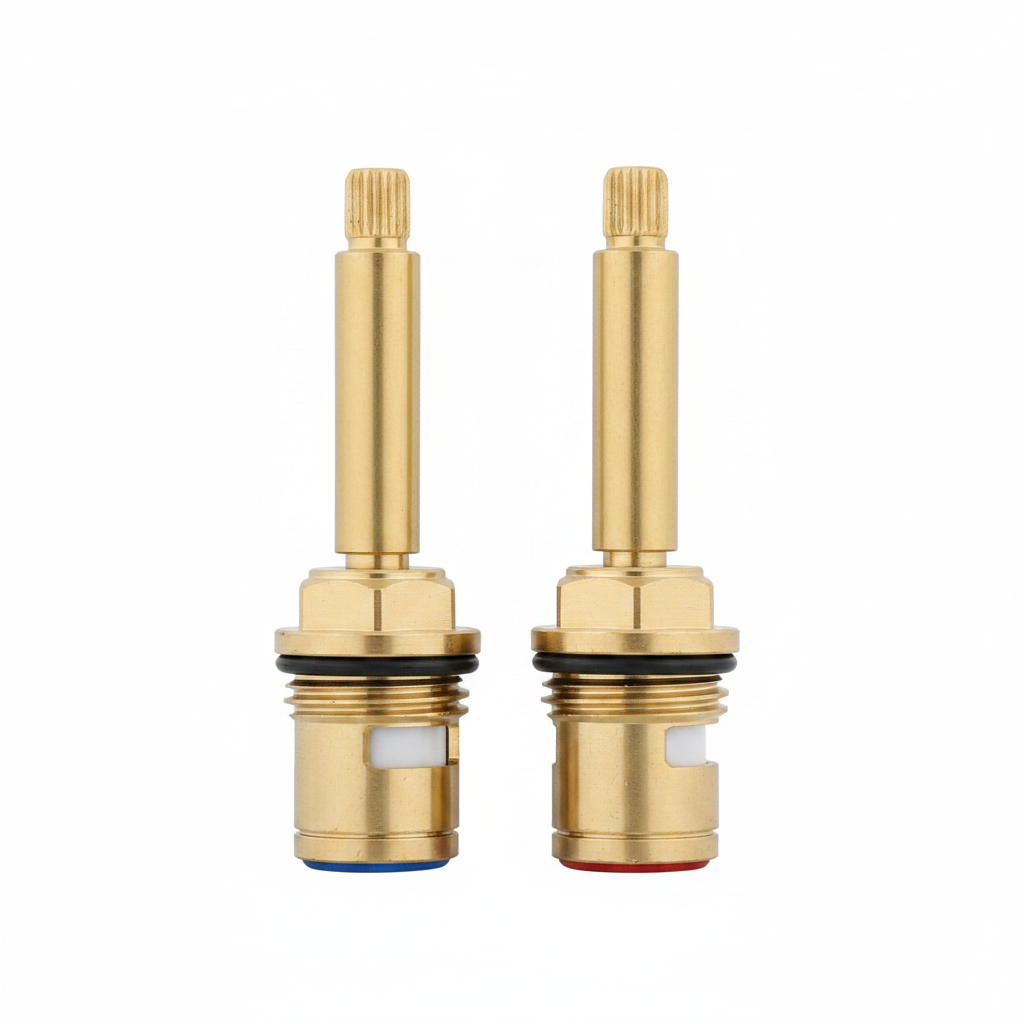 Lauretta VENETO FIRENZE widespread faucet hot and cold cartridge set on white background