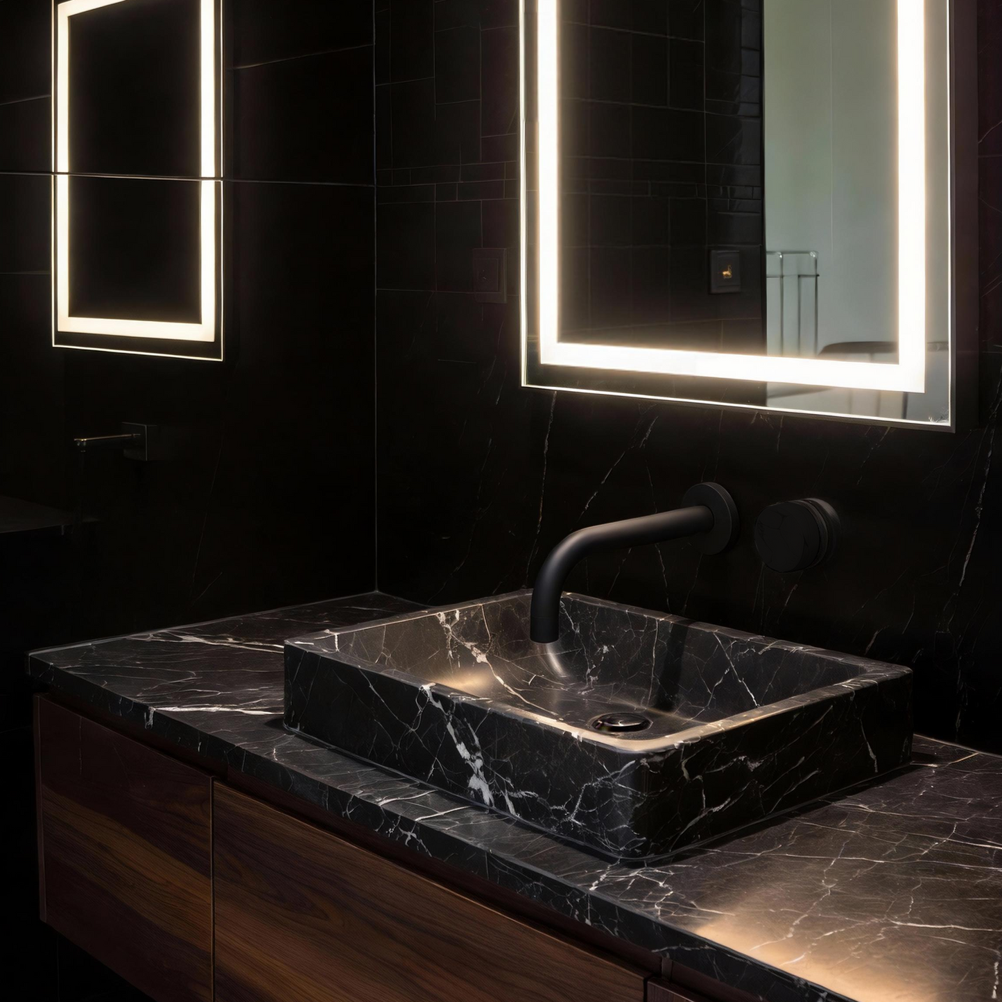 Lauretta 2-Hole Wall Mounted Vanity Faucet - BLACK LABEL