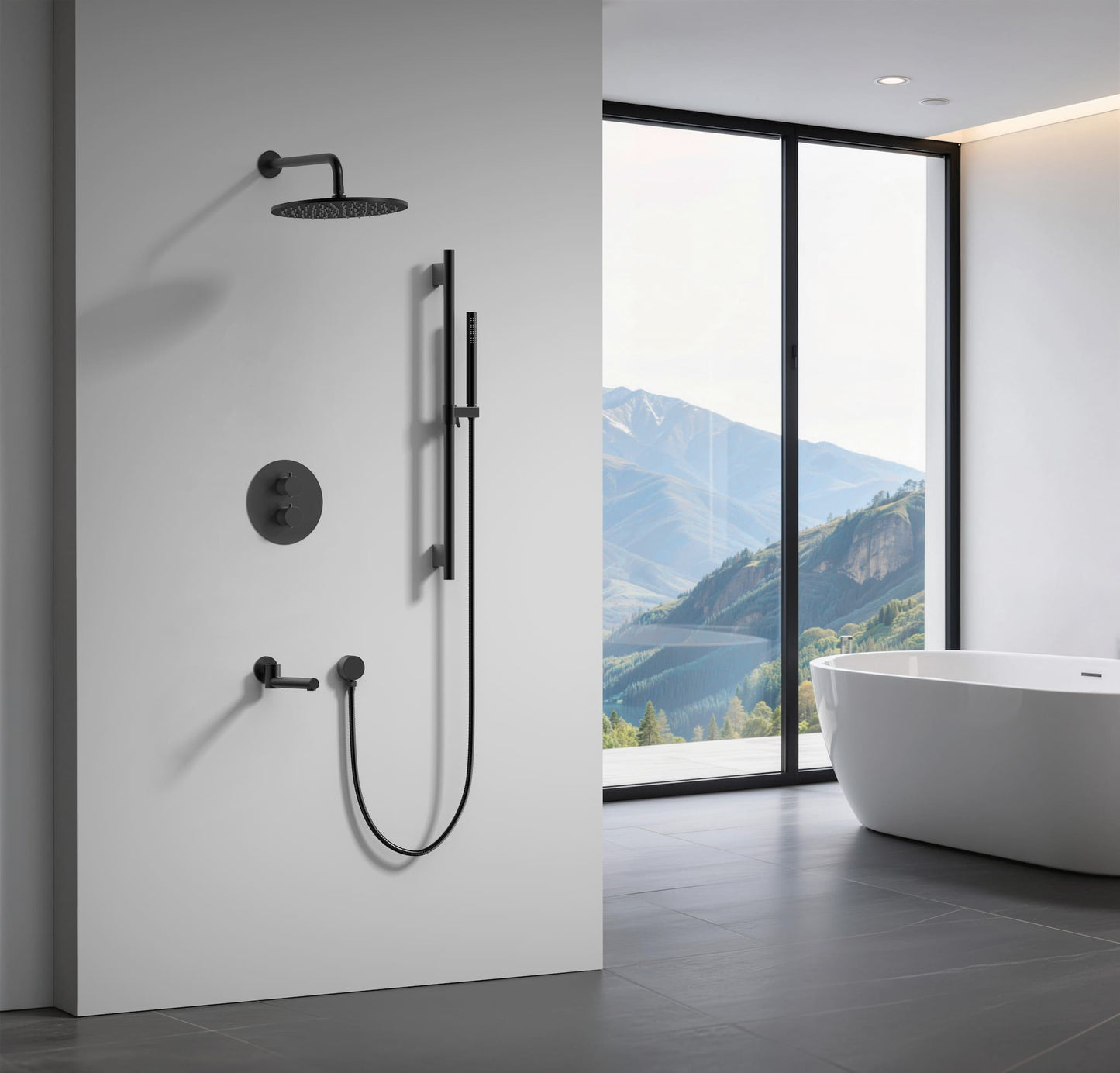 Lauretta BRASOV 3-Way Thermostatic Shower Faucet - Matte Black