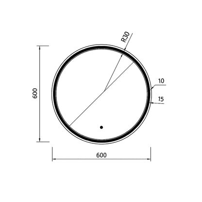 Lauretta Miroir rond à LED - BARI Petit