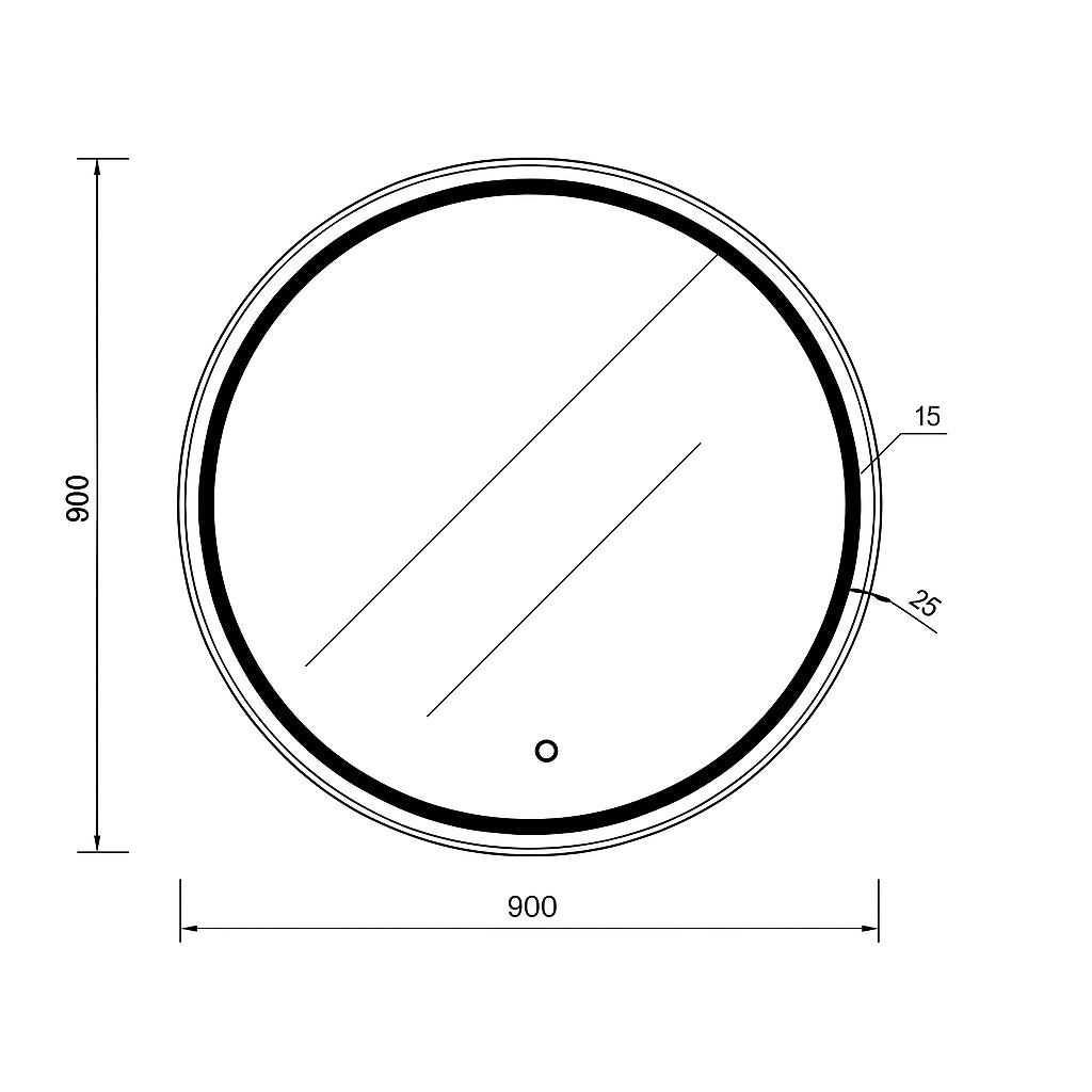 Lauretta Miroir Rond LED - BARI Large