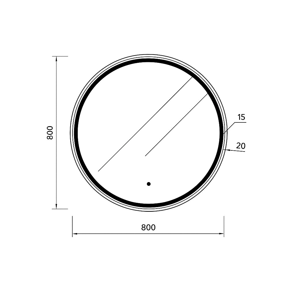 Lauretta Miroir Rond LED - BARI Medium