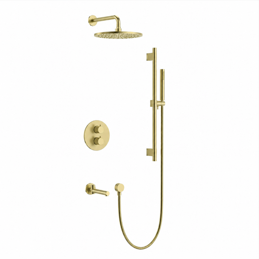 Lauretta BRASOV 3-Way Thermostatic Shower Faucet - Brushed Gold