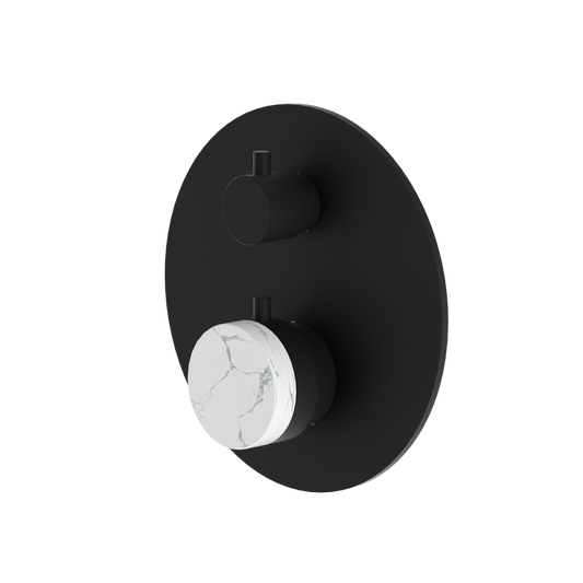 Lauretta Kit de finition de douche thermostatique 2 voies - BLACK LABEL