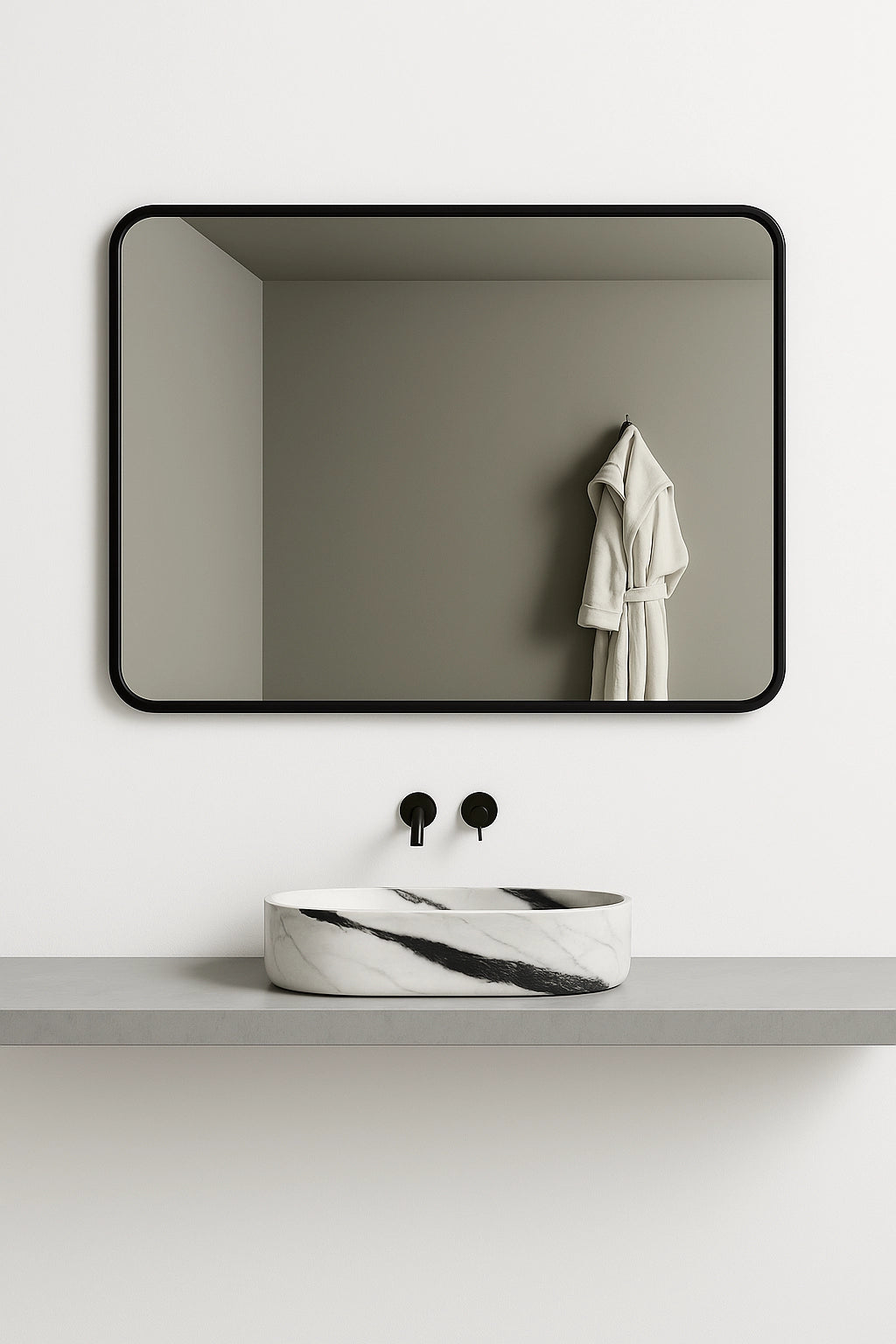Lauretta Miroir Rectangulaire Encadré - MODENA Noir