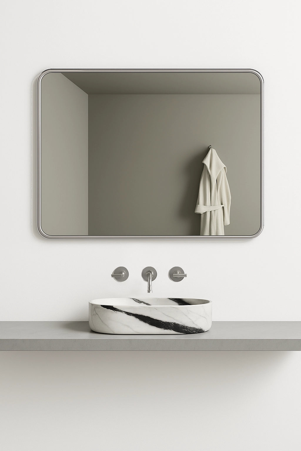 Lauretta Miroir rectangulaire encadré - MODENA Chrome