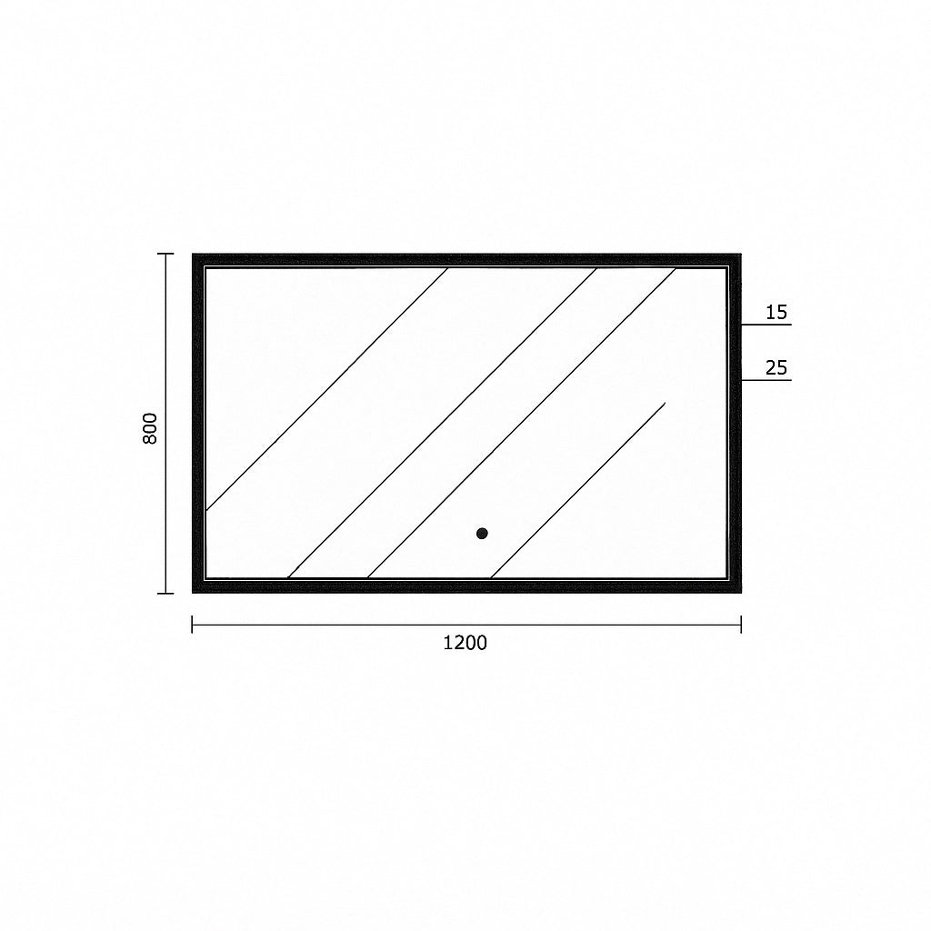 Lauretta Miroir Rectangulaire LED - PALERMO Taille Large