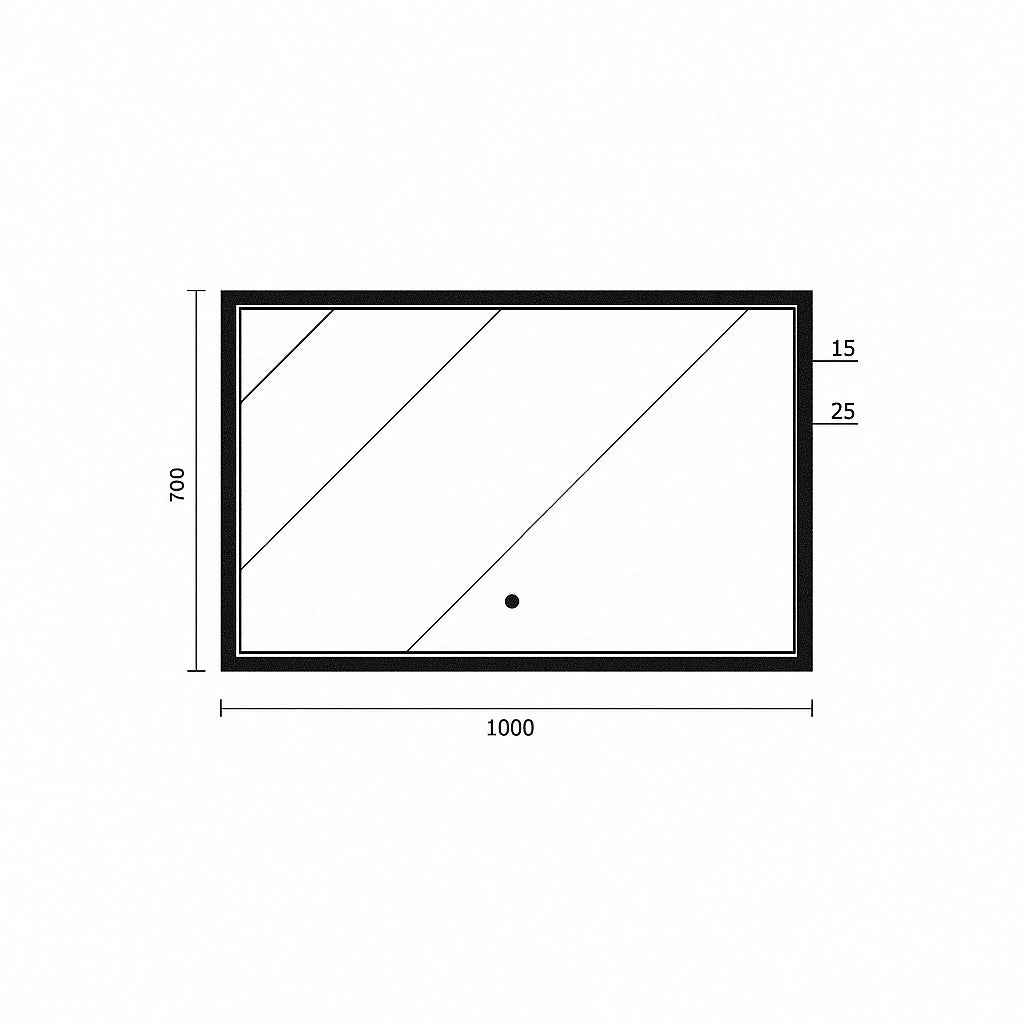 Lauretta Miroir Rectangulaire LED - PALERMO Taille Moyenne