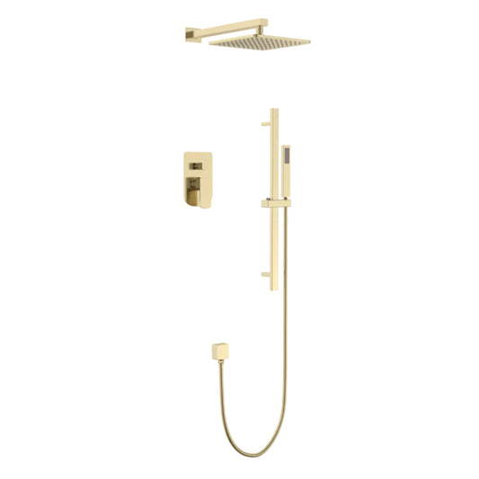 Lauretta ROMA 3-way Shower Faucet with Tub Spout & Slide Bar - Brushed Gold