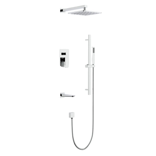 Lauretta ROMA 3-way Shower Faucet with Tub Spout & Slide Bar - Chrome