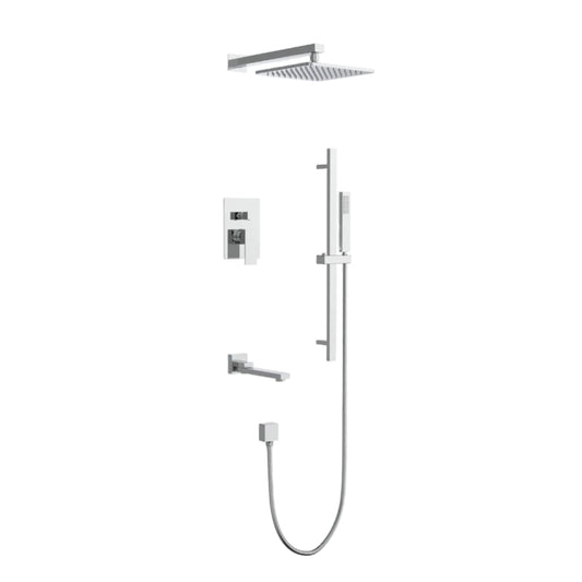 Lauretta TORINO 3-way Shower Faucet with Tub Spout & Slide Bar - Chrome