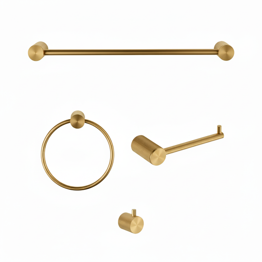Bathroom Accessories Bundle - Brushed Gold