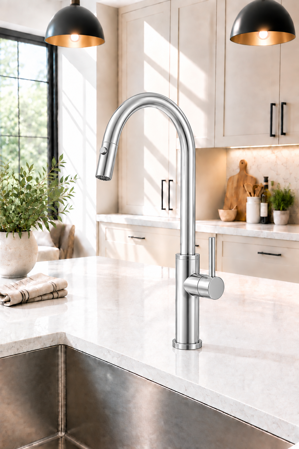 Chrome faucet from correct matte black reference