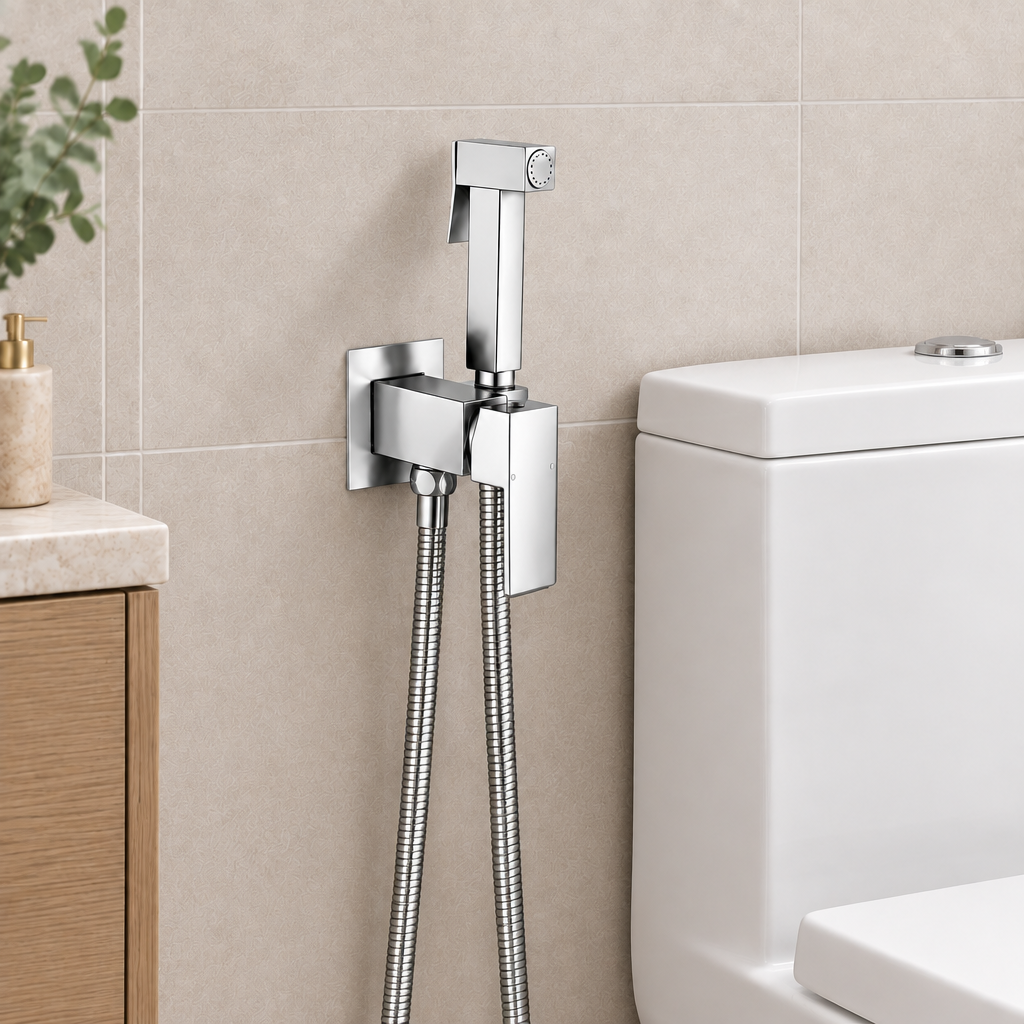 Cropped chrome bidet scene from the full comparison shot