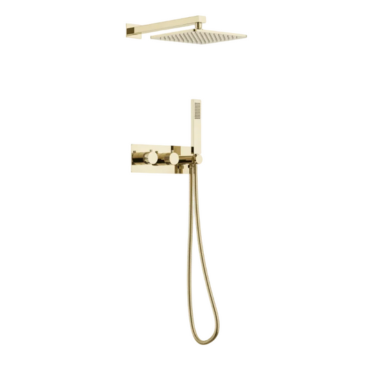 Lauretta FIRENZE 2-way Thermostatic Shower Faucet with Hand Held - Brushed Gold