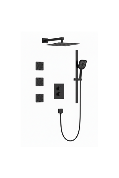 FIRENZE 3-Way Thermostatic Shower Kit F3A-MB - Matte Black