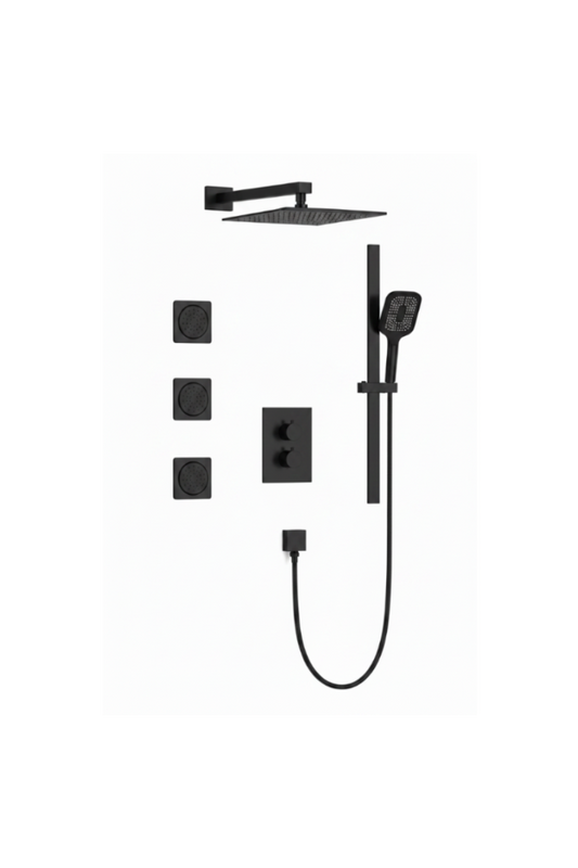 Lauretta FIRENZE 3-Way Thermostatic Shower Faucet - Matte Black