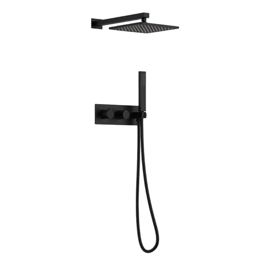 Lauretta FIRENZE 2-way Thermostatic Shower Faucet with Hand Held - Matte Black