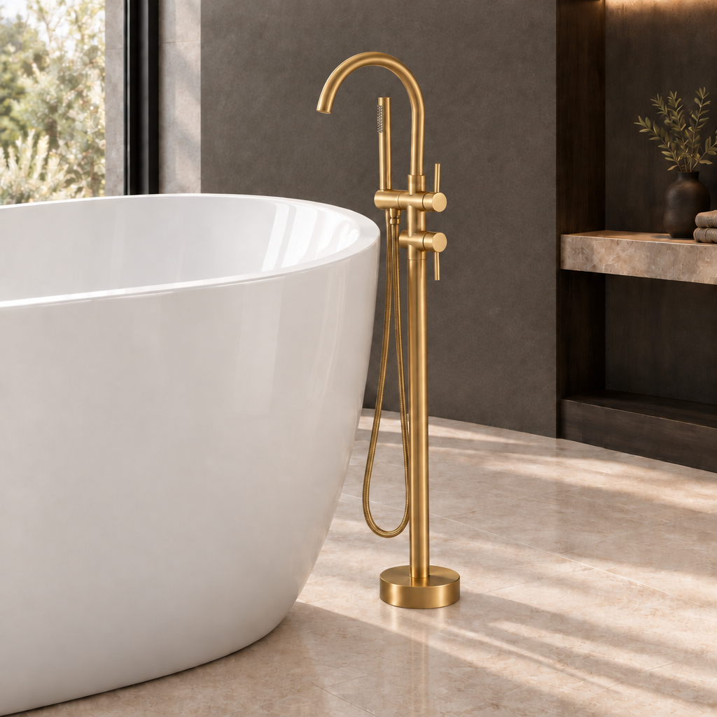 Gold faucet with cleaned natural edges