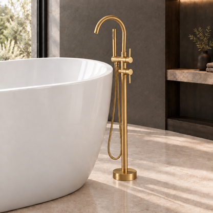 Gold faucet with cleaned natural edges