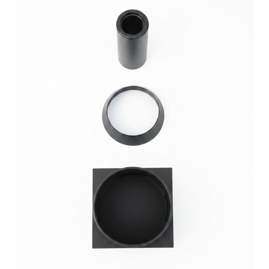 Lauretta LIGURIA 3-way shower trim kit matte black on white background