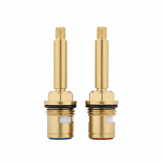 Lauretta VENETO FIRENZE widespread faucet hot and cold cartridge set on white background
