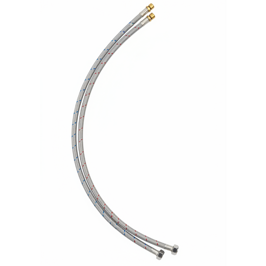 24 inch TUCAI Kevlar reinforced braided water supply lines on white background