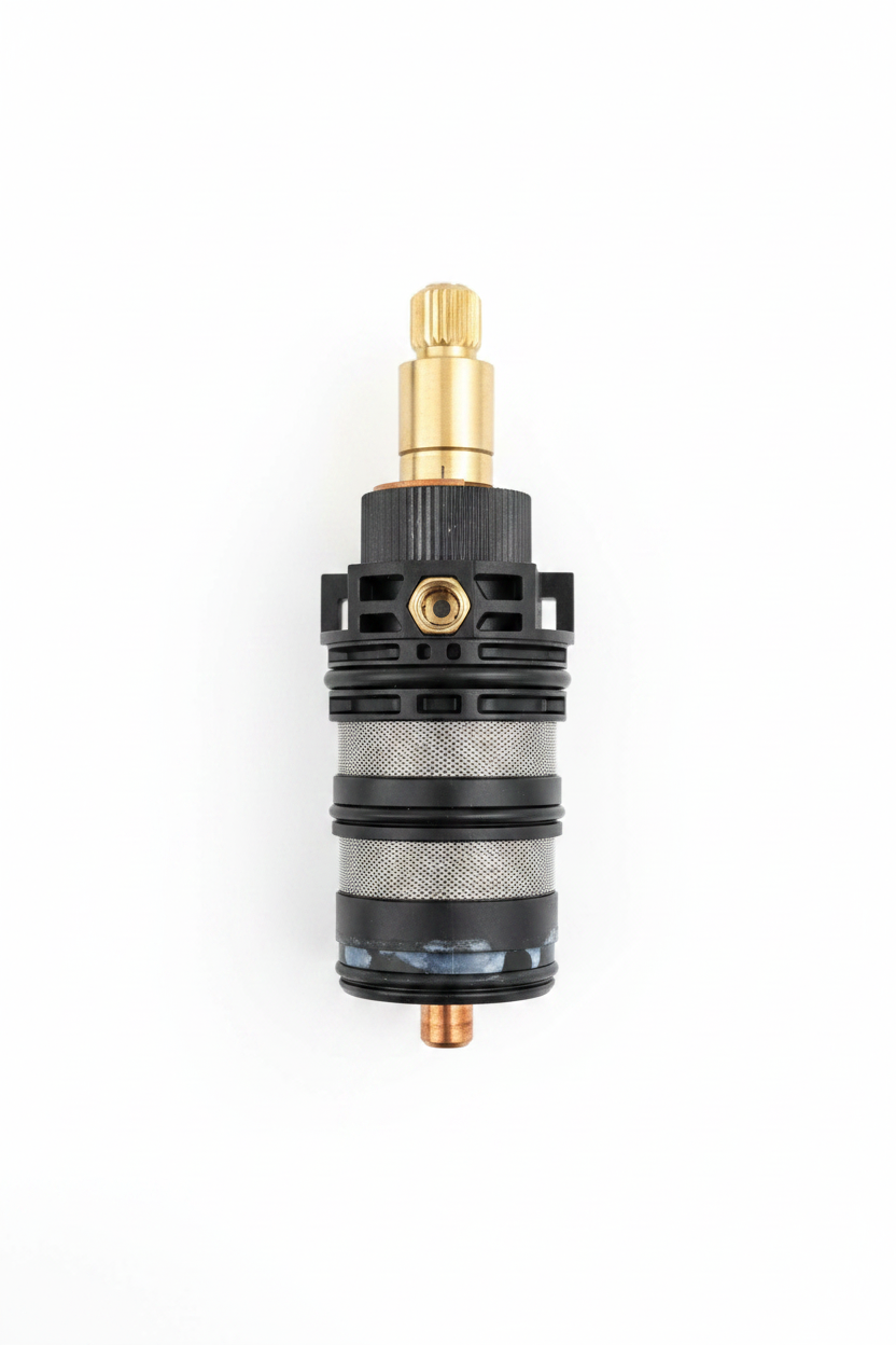 Lauretta 3-way thermostatic shower cartridge on white background