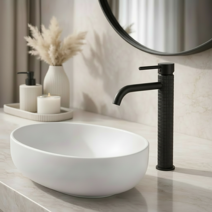 Lifestyle image using the supplied Firenze vessel faucet
