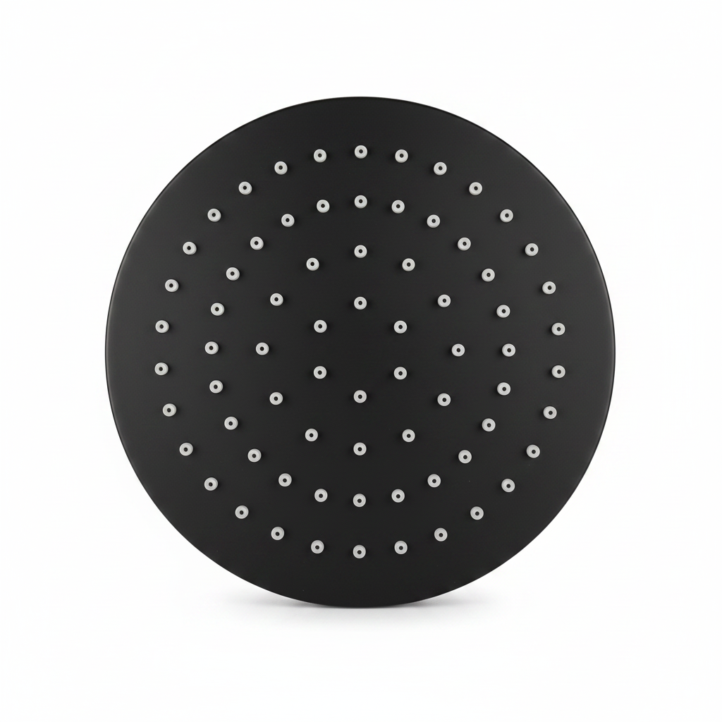 Matte Black Shower Head - White Background