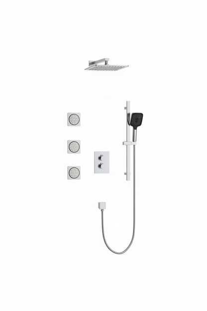 VENETO 3-Way Thermostatic Shower kit V3C-CRM - Chrome