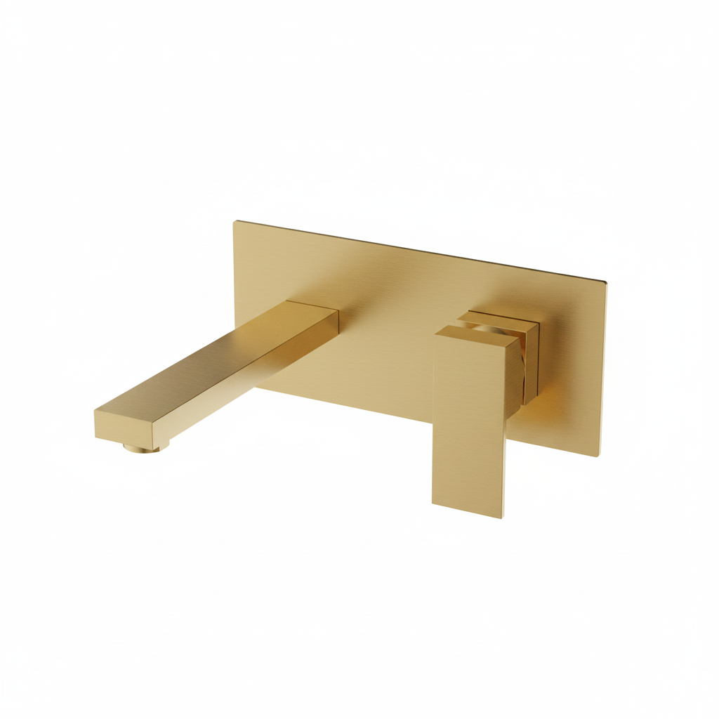 Wall-mounted faucet in the company brushed-gold finish